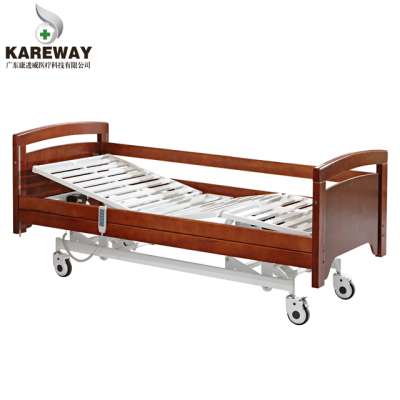 Luxurious wooden three functions home care bed electric nursing bed