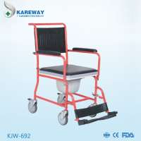 Powder coating steel wheelchair with toilet